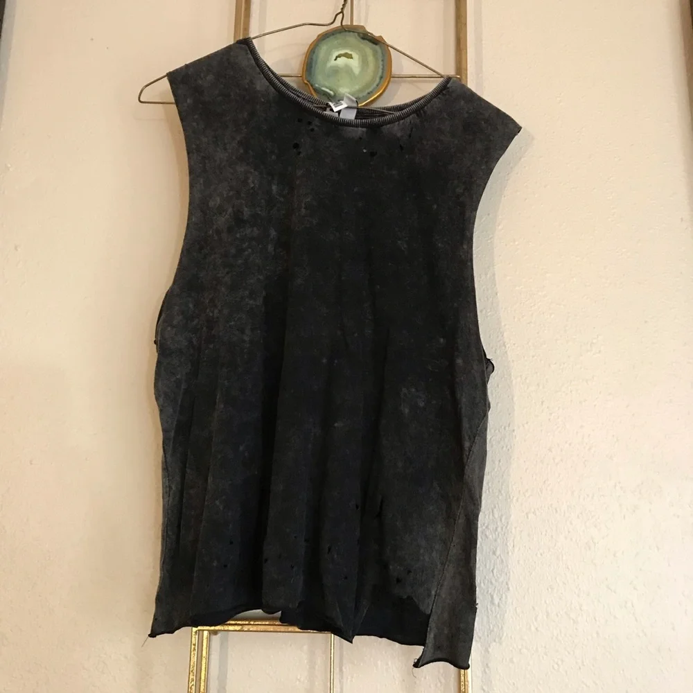 Washed Grey Distressed Tank - Picture 5 of 6